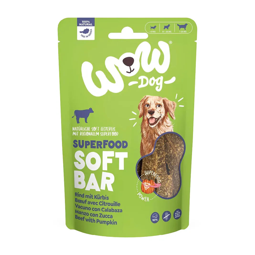 WOW SUPERFOOD Soft Bar Rind mit Kürbis 150g