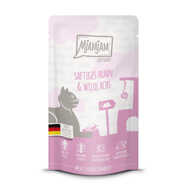 MjAMjAM Quetschie saftiges Huhn und Wildlachs 125g
