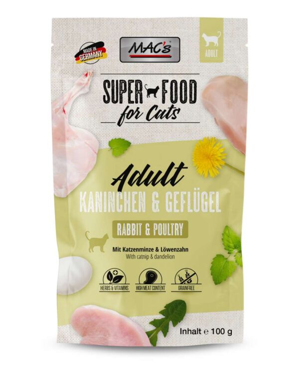 MACs Cat Pouchpack Kaninchen & Geflügel 100g