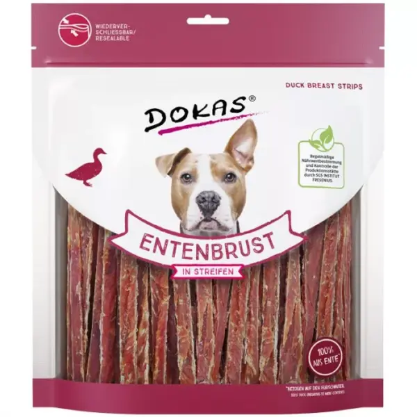Dokas Dog Snack Entenbrust in Streifen 500g